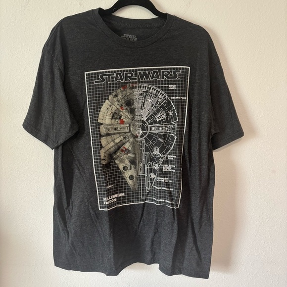 Unisex Star Wars Millennium Falcon Graphic T-Shirt – Black – Size XL - Picture 1 of 4